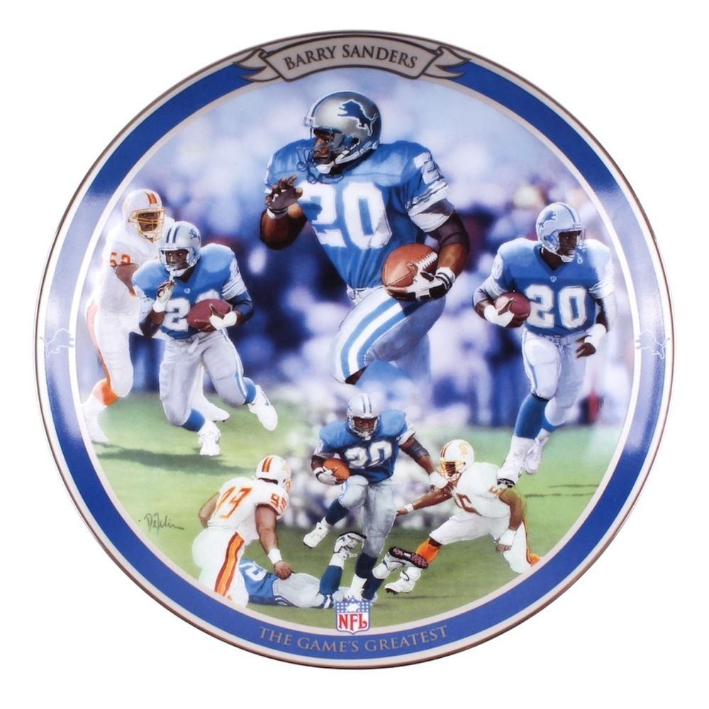 1997 Barry Sanders Bradford Exchange Collectible Plate w/ COA